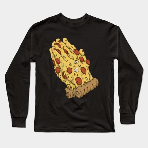 Pizza Prayer Long Sleeve T-Shirt by Mako Design 